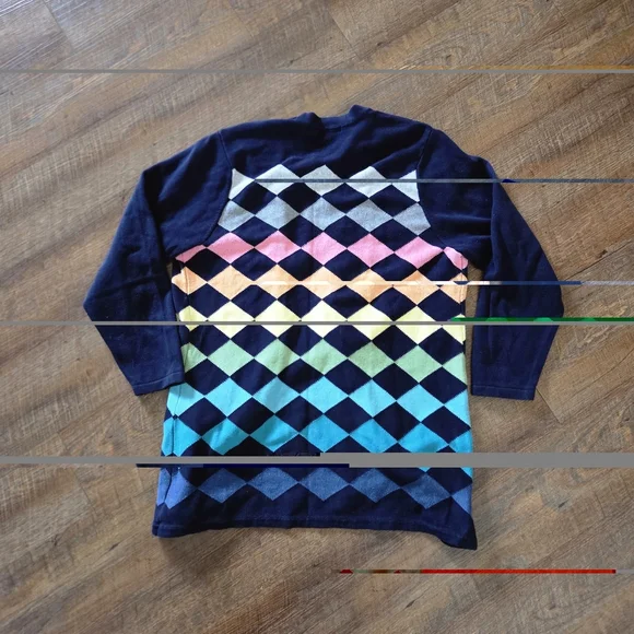 Liz Claiborne Rainbow Colorful Cardigan Knit Womens Plus Size 2X 100% Cotton Y2K - Picture 3 of 9